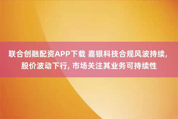 联合创融配资APP下载 嘉银科技合规风波持续, 股价波动下行, 市场关注其业务可持续性