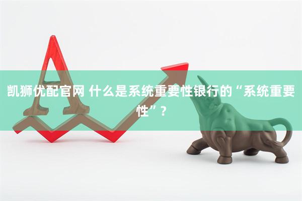 凯狮优配官网 什么是系统重要性银行的“系统重要性”？
